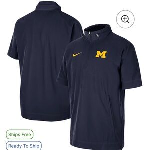 Michigan Wolverines Nike Coaches Half-Zip Short Sleeve Jacket